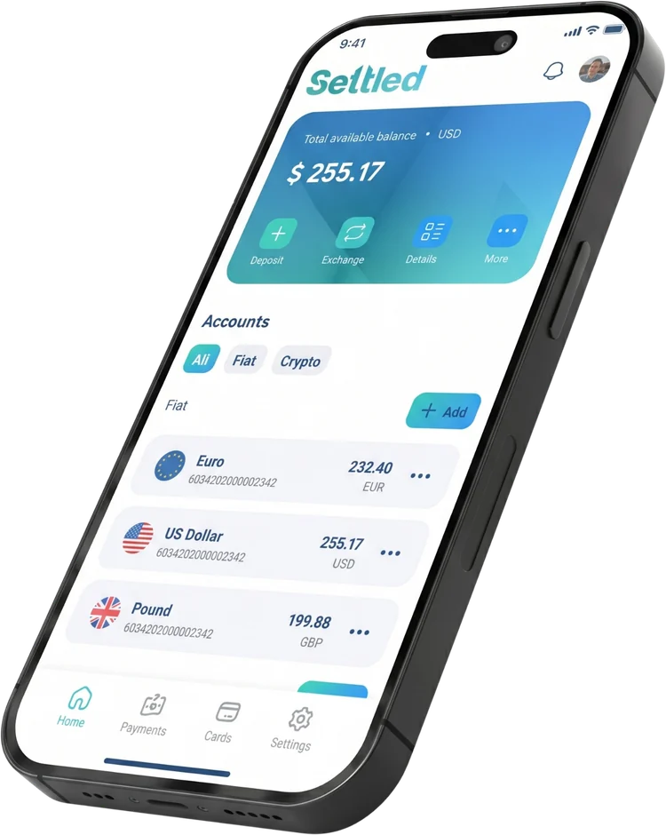 Settled app home screen